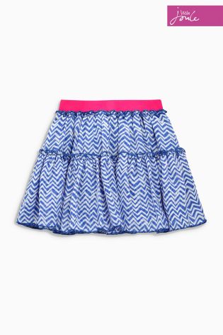 Little Joule Tululah Blue Zigzag Printed Tutu Skirt